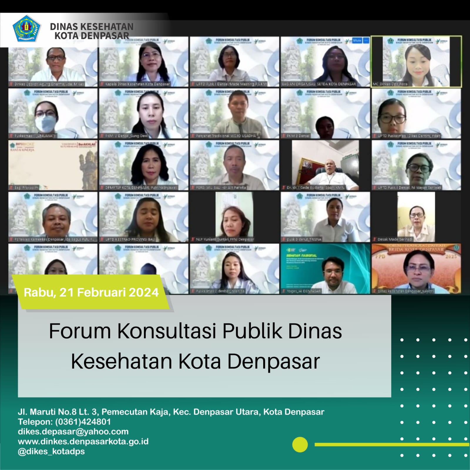 Forum Konsultasi Publik Dinas Kesehatan Kota Denpasar Tahun 2024